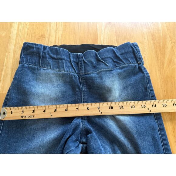 Judith March Boho Flare Jeans M – Fringe Hem Bell Bottom Denim with Aztec Back P - Picture 8 of 12